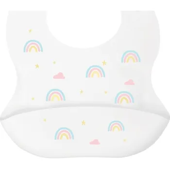 Bryndák Silikonový bryndák pro děti s kapsou, voděodolný, Čtyři sloni