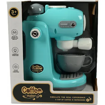 Příprava kávy DĚTSKÝ KÁVOVAR ESPRESSO REALISTICKÉ ZVUKY SVĚTLO NÁDRŽKA NA VODU