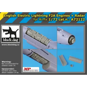 Plastikový model Blackdog 1/72 English Electric Lightning F2A engines+radar