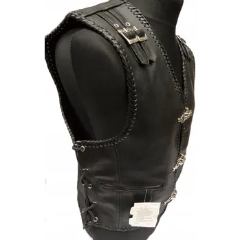 Moto bunda Kožená motorkářská vesta Nová KLUBOVÁ Velká Šněrovací boky 8XL