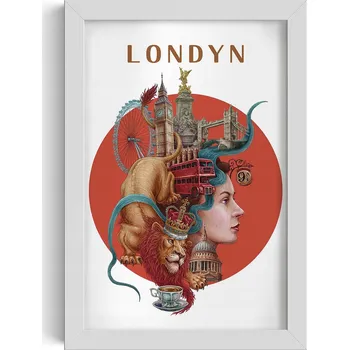 Obraz Obraz dekorace na zeď Londýn Big Ben Tower Bridge Lev Autobus 20x30 cm