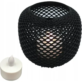 Svícen Sada 4x Svícen Lucerna Kulatý Plastový + Svíčka Ohřívač LED