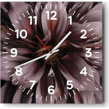 Hodiny Nástěnné hodiny do obýváku 40x40 Květiny Tichý chod Skleněné hodiny