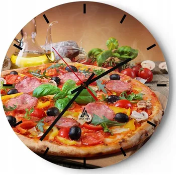 Hodiny Velké nástěnné hodiny 40x40 Gastronomie Skleněné hodiny Kulatý Tiché