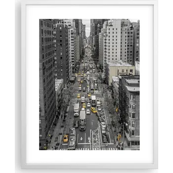 Obraz Obraz plakát v bílém rámu 40x50 New York foto plakáty do obýváku