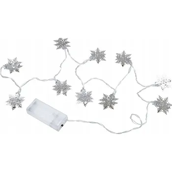 Vánoční dekorace Girlanda s 10 LED diodami Sněhové Vločky | Sada na baterie, 1,2 m