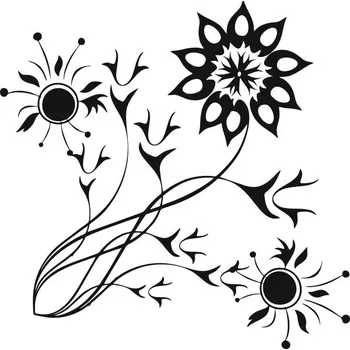 Samolepící dekorace Samolepka na stěnu na zeď KVĚTINY ornament 35 cm