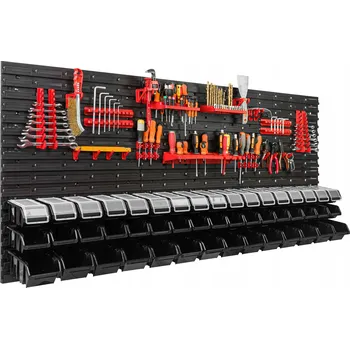 Obraz Dílenská nástěnná deska / panel 172 x 78 cm + 48 boxů / přihrádek