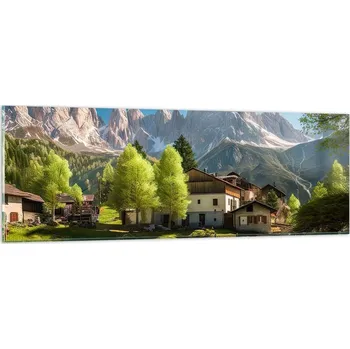 Obraz Obraz na skle do obýváku ložnice 90x30 hory foto obrazy na zeď sklo