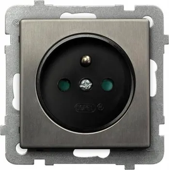 Elektrická zásuvka OSPEL SONATA OCEL INOX GP-1RMZP/m/37 Zásuvka jednoduchá s uzemněním
