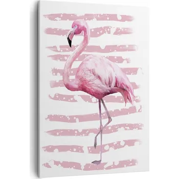 Obraz Obraz na plátně do obývacího pokoje ložnice 50x70 plameňák obrazy na zeď canvas