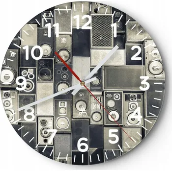 Hodiny Kuchyňské nástěnné hodiny 30x30 Abstrakce Moderní skleněné hodiny Tiché