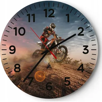 Hodiny Nástěnné hodiny do obýváku 40x40 Sport Kulatý Skleněné hodiny Loft Tiché