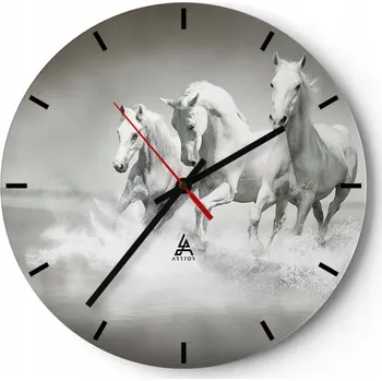 Hodiny Nástěnné hodiny do kuchyně 30x30 Zvířata Skleněné hodiny do obýváku Tiché