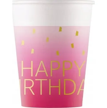 Party nádobí Kelímky k narozeninám 200 ml Narozeninové