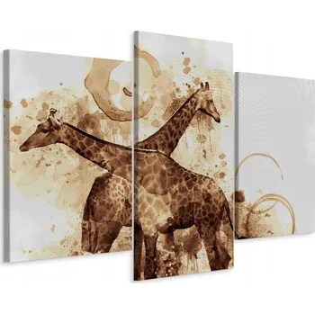 Obraz Obraz Tryptych ŽIRAFY jako Malované Dekorace 60x40