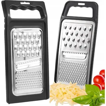 Struhadlo ČERNÉ STRUHADLO NA ZELENINY, SÝR, OVOCE, BRAMBORY S OCELOVOU RUKOJETÍ, RUČNÍ 3v1