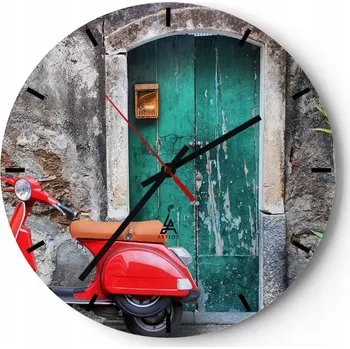 Hodiny Nástěnné hodiny do kuchyně 30x30 Motorismus Skleněné hodiny do obýváku Tiché