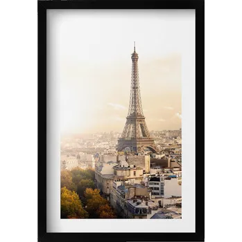 Obraz Dekorativní nástěnný obraz s rámem a grafikou loft - Pohled na Eiffelovu věž 40x60 cm