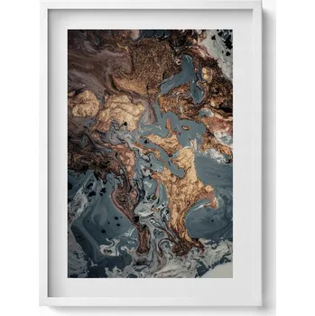 Obraz Obraz v bílém rámu dekorace na zeď Mramor Umění Abstrakce 50x70 cm