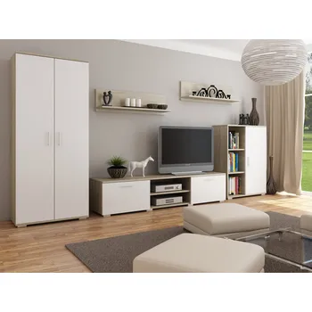 Obývací stěna Nábytková Stěna ''California'' SONOMA BÍLÁ do pokoje