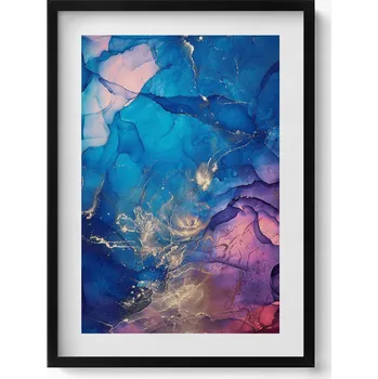 Obraz Dekorace obraz s grafikou v krásném černém rámu Abstraktní vitráž 50x70 cm