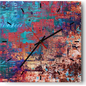 Hodiny Velké nástěnné hodiny 40x40 Abstrakce Skleněné tiché hodiny