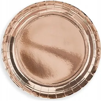Talíř PAPÍROVÉ TALÍŘKY ZLATÁ RŮŽOVÁ 18CM 6 KS