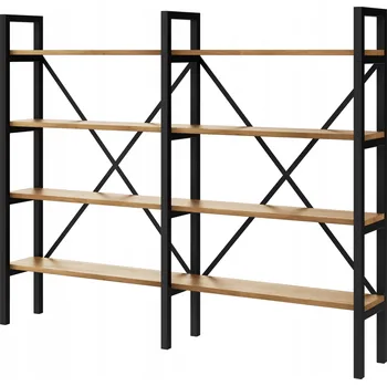 Knihovna Regál Loft industriální na knihy dub D4-40 160cm