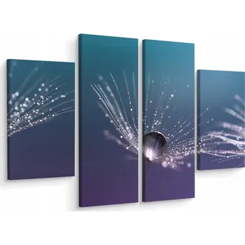 Obraz Čtyřdílný obraz PAMPELIŠKY KAPKY VODY 3D 200x150