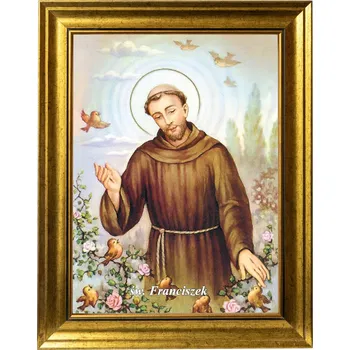 Obraz SVATÝ FRANTIŠEK | NÁBOŽENSKÝ OBRAZ VE ZLATÉM ZDOBENÉM RÁMU 30X40