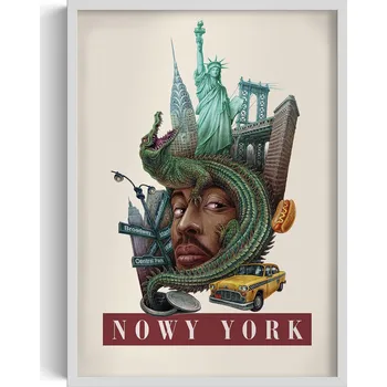 Obraz Dekorativní nástěnný obraz do pokoje Vintage retro styl New York 50x70 cm