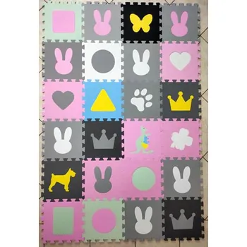 Pěnový puzzle EVA koberec 24 mix tvarů Toyformat - Malý Génius KE24mixtvaru