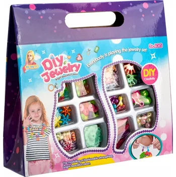 dětská sada na výrobu šperků KORÁLKY NA VÝROBU NÁRAMKŮ A BIŽUTERIE - SADA