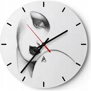 Hodiny Velké nástěnné hodiny na zeď 40x40 Žena Skleněné hodiny Kulatý Tiché