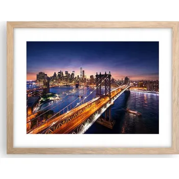 Obraz Obraz plakát v rámu světlý dub do obýváku 40x30 město foto na zeď