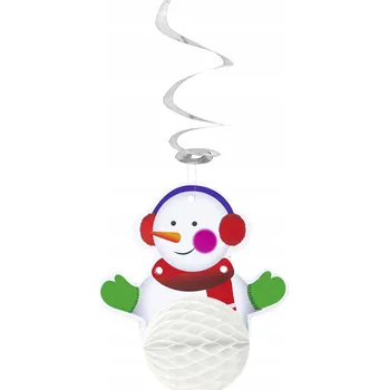 Vánoční dekorace ZÁVĚSNÁ DEKORACE VLOČKA SNĚHULÁK VÁNOČNÍ OZDOBA CE 19 CM
