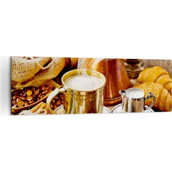 Obraz Velký obraz do obýváku XXL 160x50 káva moderní fotoobraz na plátně obrazy