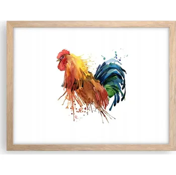 Obraz Obraz plakát v rámu světlý dub do obýváku 40x30 kohout foto plakáty na zeď