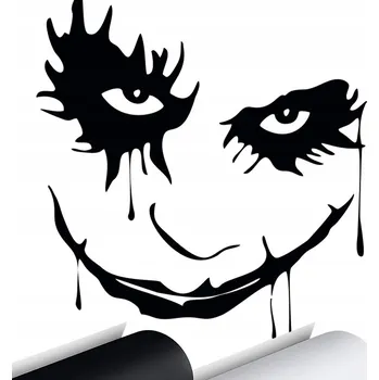 Samolepicí dekorace na vozidlo SAMOLEPKA Grafika na auto Strašidelný ÚSMĚV Horor ĎÁBEL Obličej 16x13