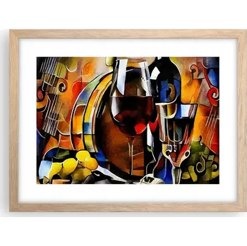 Obraz Obraz plakát v rámu světlý dub do obýváku 40x30 abstrakce foto na zeď