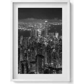 Obraz Dekorativní obraz v rámu na zeď do obýváku Noční pohled na město 50x70 cm
