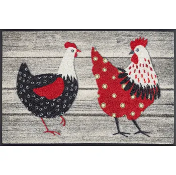 Rohožka Rohožka Wash+Dry s motivem slepice a kohouta 75x50 cm