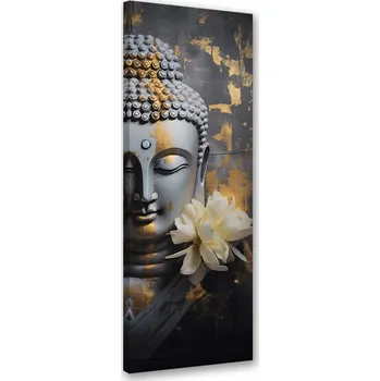 Obraz OBRAZ NA PLÁTNĚ Abstraktní obraz na plátně Tvář Buddhy CANVAS 50x150 cm