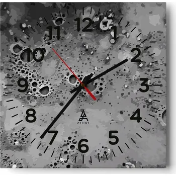 Hodiny Kuchyňské nástěnné hodiny 30x30 Kompozice Skleněné hodiny do obýváku Moderní Tiché