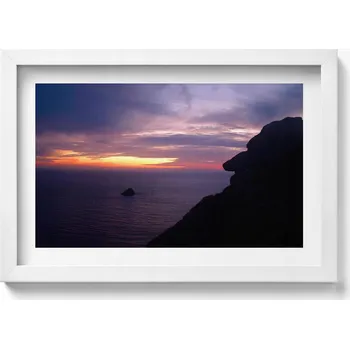 Obraz Moderní nástěnná dekorace obraz v bílém rámu Kamenná hlava 30x20 cm