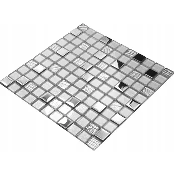 Stříbrná mozaika Silver Galaxy, dekorativní stříbrná mozaika, skleněná dlaždice