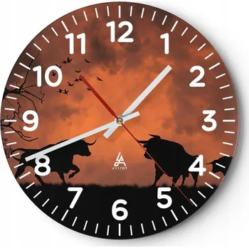 Hodiny Kuchyňské nástěnné hodiny 30x30 Zvířata Moderní skleněné hodiny Obývací pokoj Tiché
