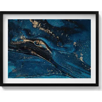 Obraz Nástěnný obraz v černém rámu, dekorace interiéru - Tekutá abstrakce 80x60 cm