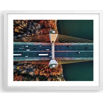 Obraz Obraz plakát na zeď v bílém rámu 50x40 Varšava foto plakáty do obýváku